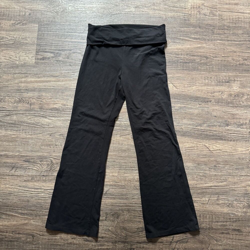 H&M Divided Foldover Waist Flare Yoga Pants Leggings Black Size Large